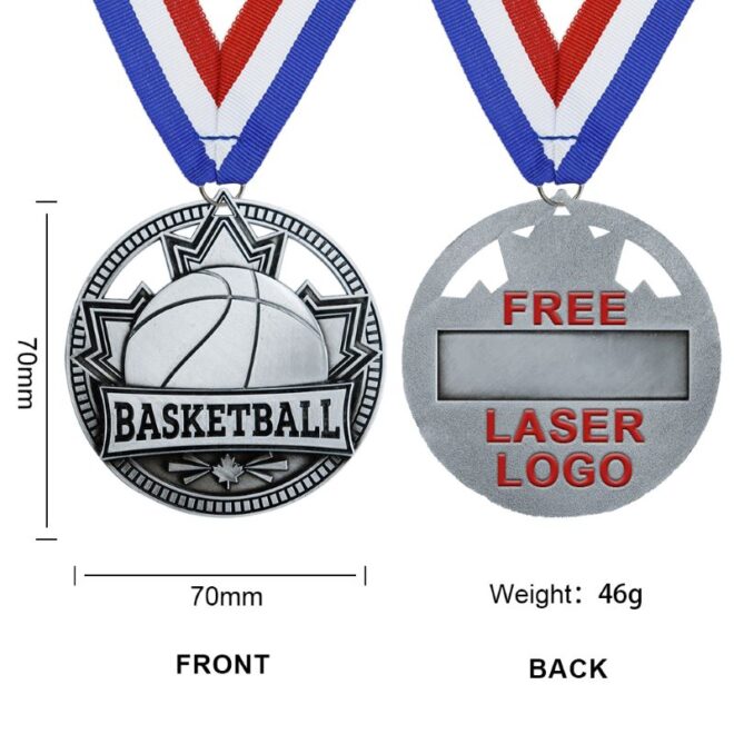 Custom basketball medals no minimum