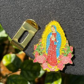 Custom Metal Virgin Mary Enamel Badge with Glitter